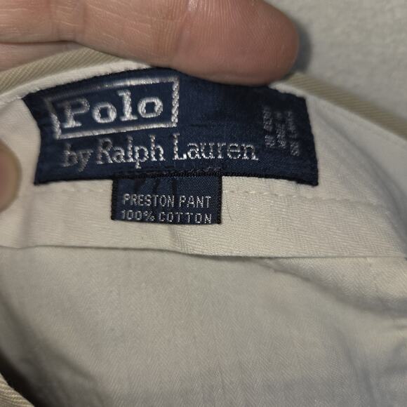Vtg Polo Ralph Lauren Preston Pants Mens Flat Front 36x29 Preppy Chino Lot of 2 - Picture 7 of 13